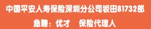 中國平安人壽保險深圳分公司坂田81732部